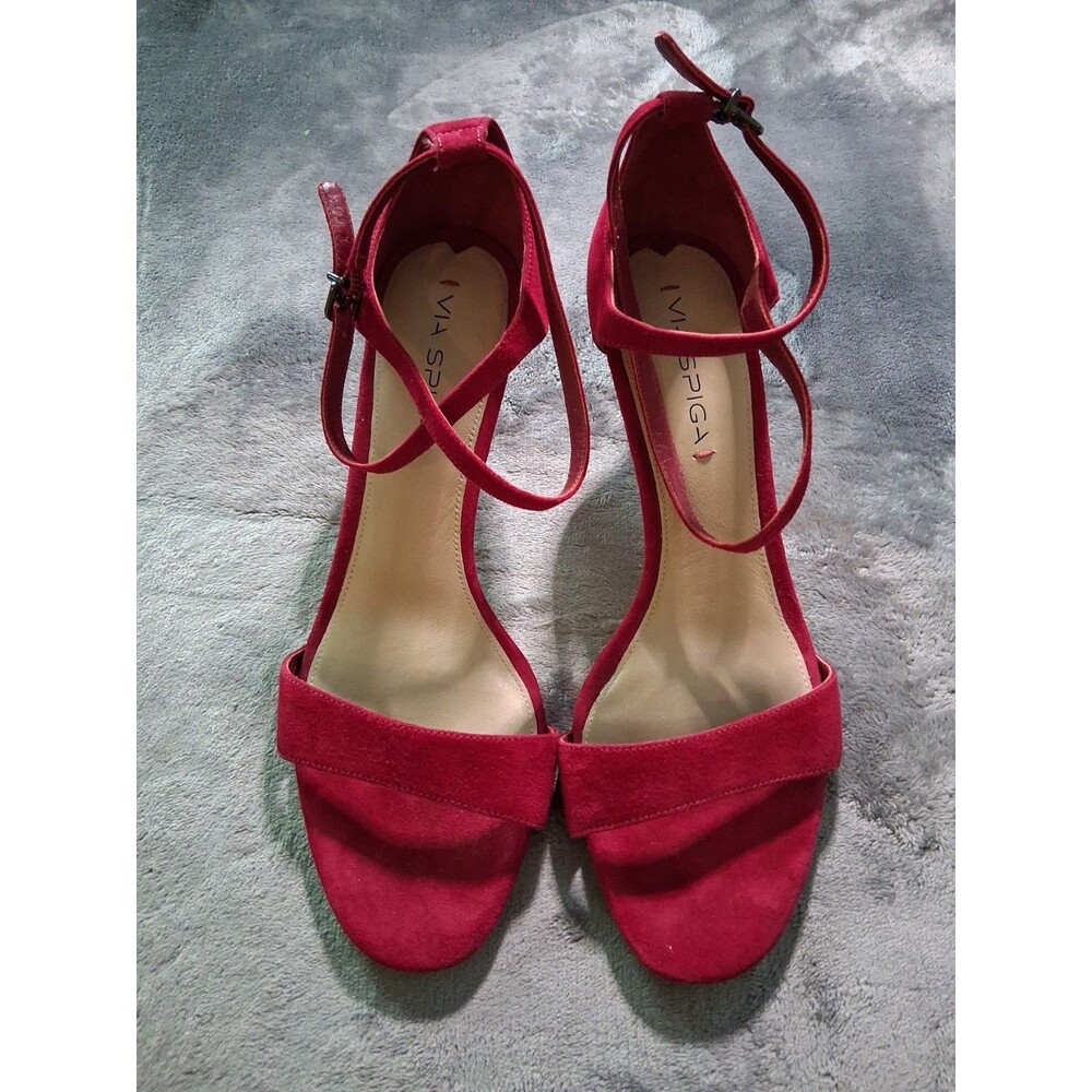 Via Spiga Red Suede Heels Luxury 10 M